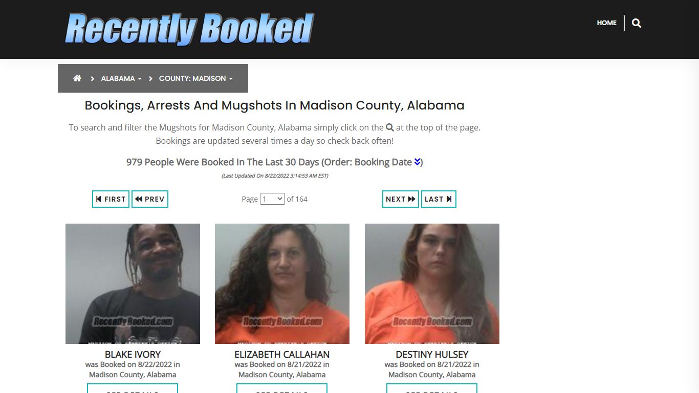 Bookings, Arrests and Mugshots in Madison County, Alabama - Recently Booked