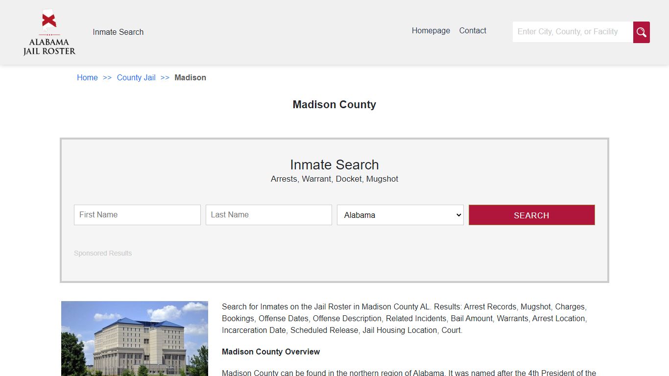 Madison County | Alabama Jail Inmate Search